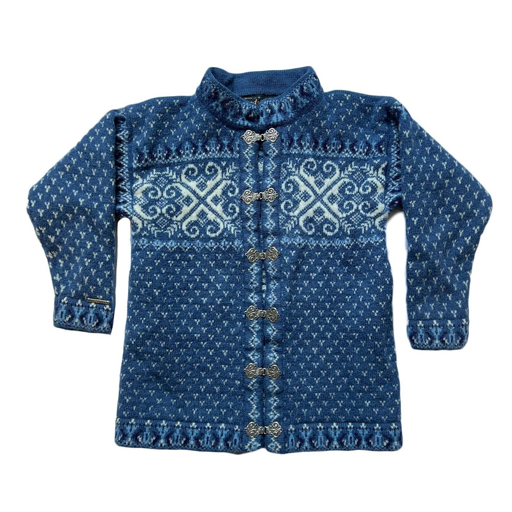 VINTAGE 80S NORDSTRIKK MADE IN NORWAY SCANDINAVIAN KNIT WOOL SWEATER CARDIGAN